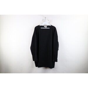 Vintage 90s Express Womens XL Blank Baggy Thermal Ribbed Knit 3/4 Sleeve T-Shirt